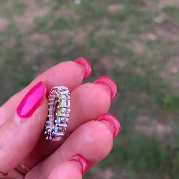 Sterling Silver Small Multi-Colored CZ Pendant - Picture 9 of 17